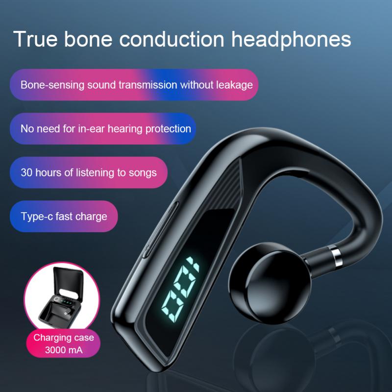 뼈 전도 이어폰 Anti-dropping Ear Hanging Type 휴대용 Bluetooth5.2 단일 무선 이어폰 Type-C 충전 인터페이스